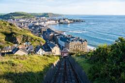 Ville de Aberystwyth au bord de la mer au Pays de Galles
