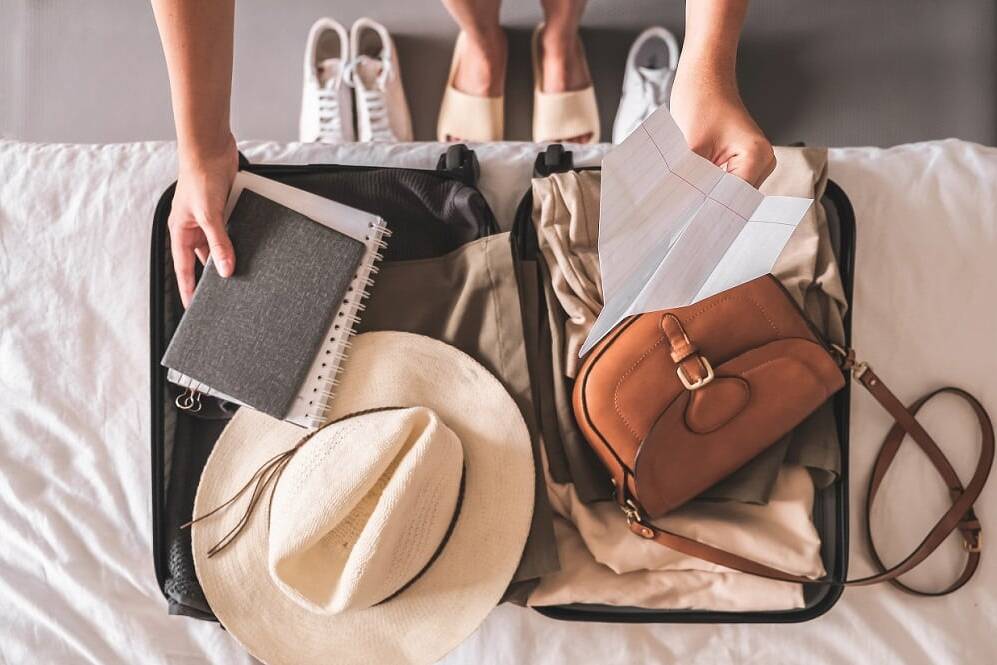 Valise rempli pour un voyage